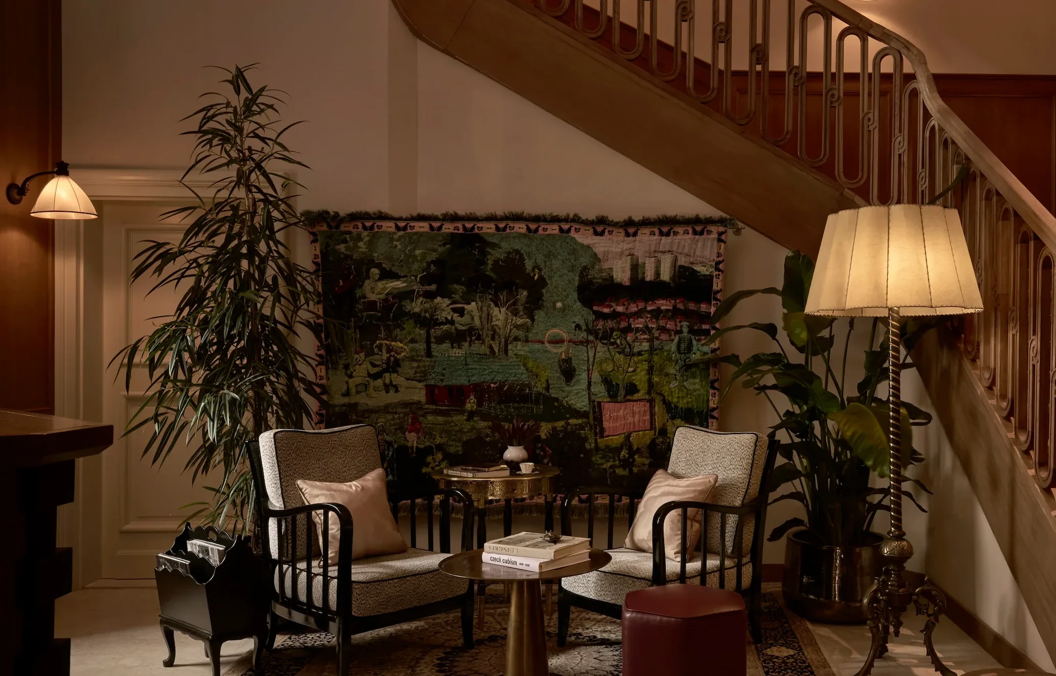 The lobby of Sir Prague Hotel, a luxury boutique hotel in Prague, Czechia