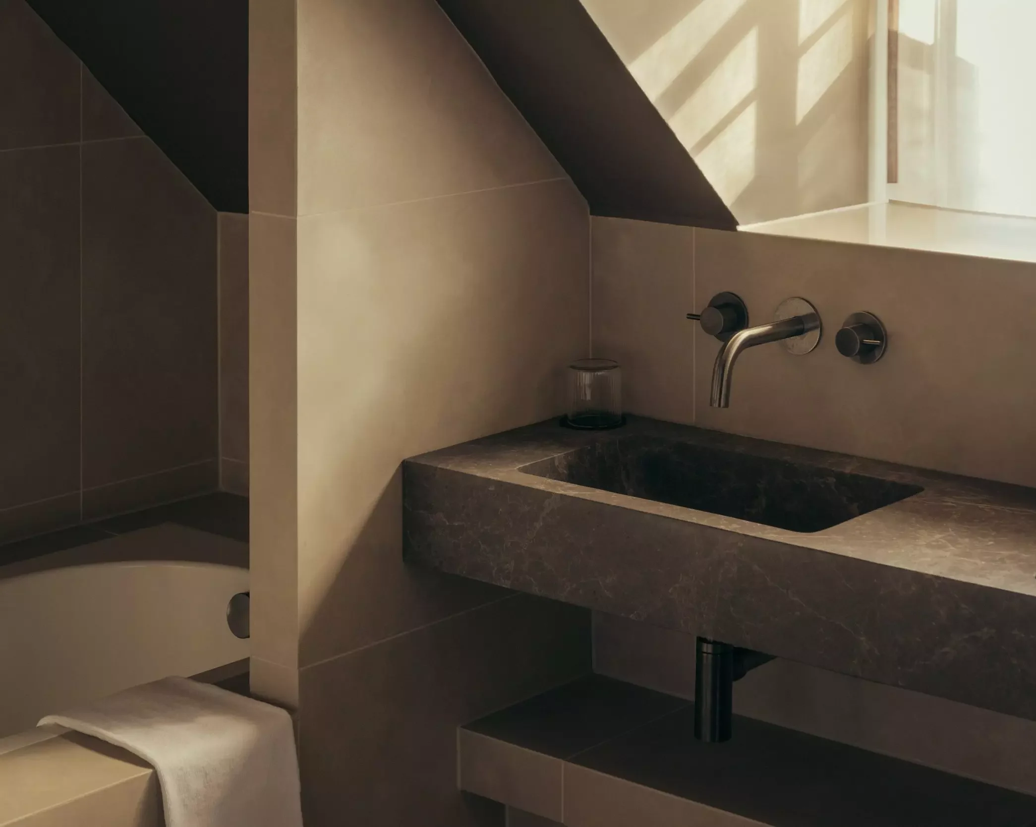 The bathroom of Hyll Hotel, a new boutique hotel in the Cotswolds in the United Kingdom