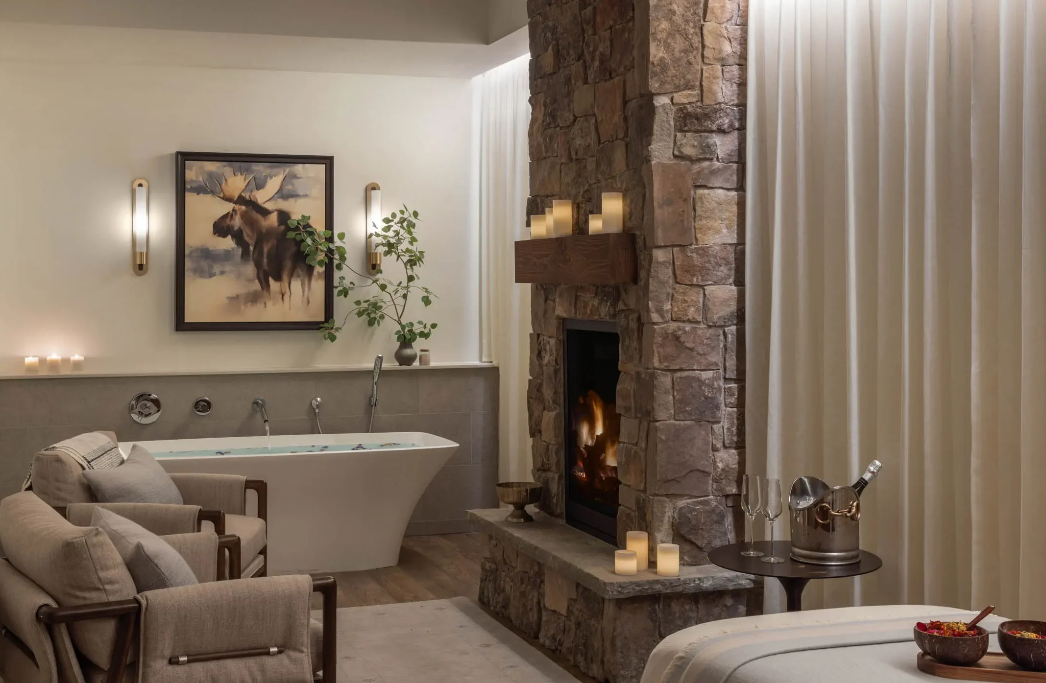 The spa of Rusty Parrot Lodge & Spa, a luxury boutique hotel in Jackson Hole, Wyoming