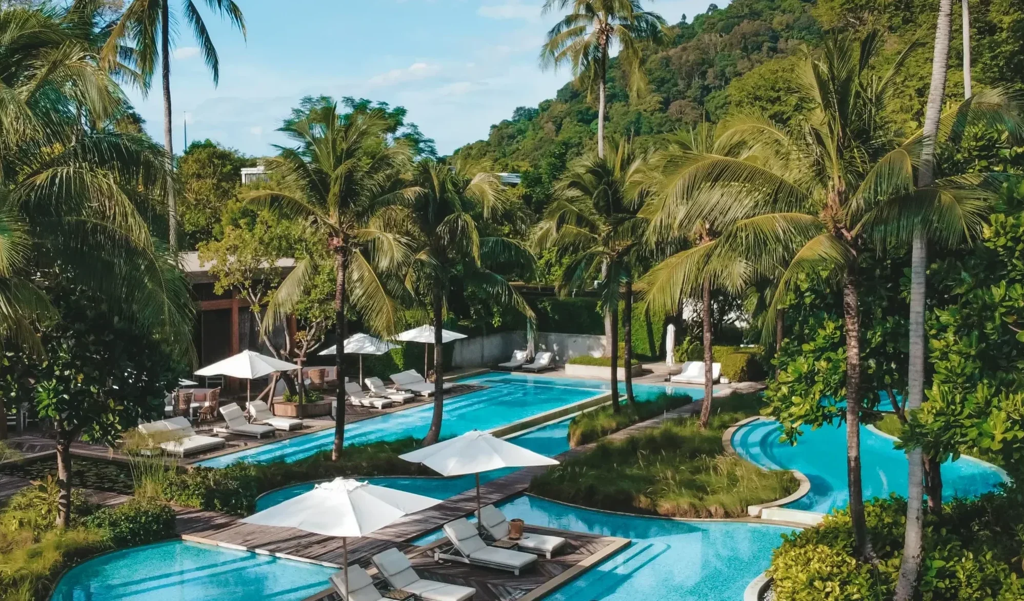 The outdoor pool of Rosewood Phuket, a luxury 5-star boutique hotel in Phuket