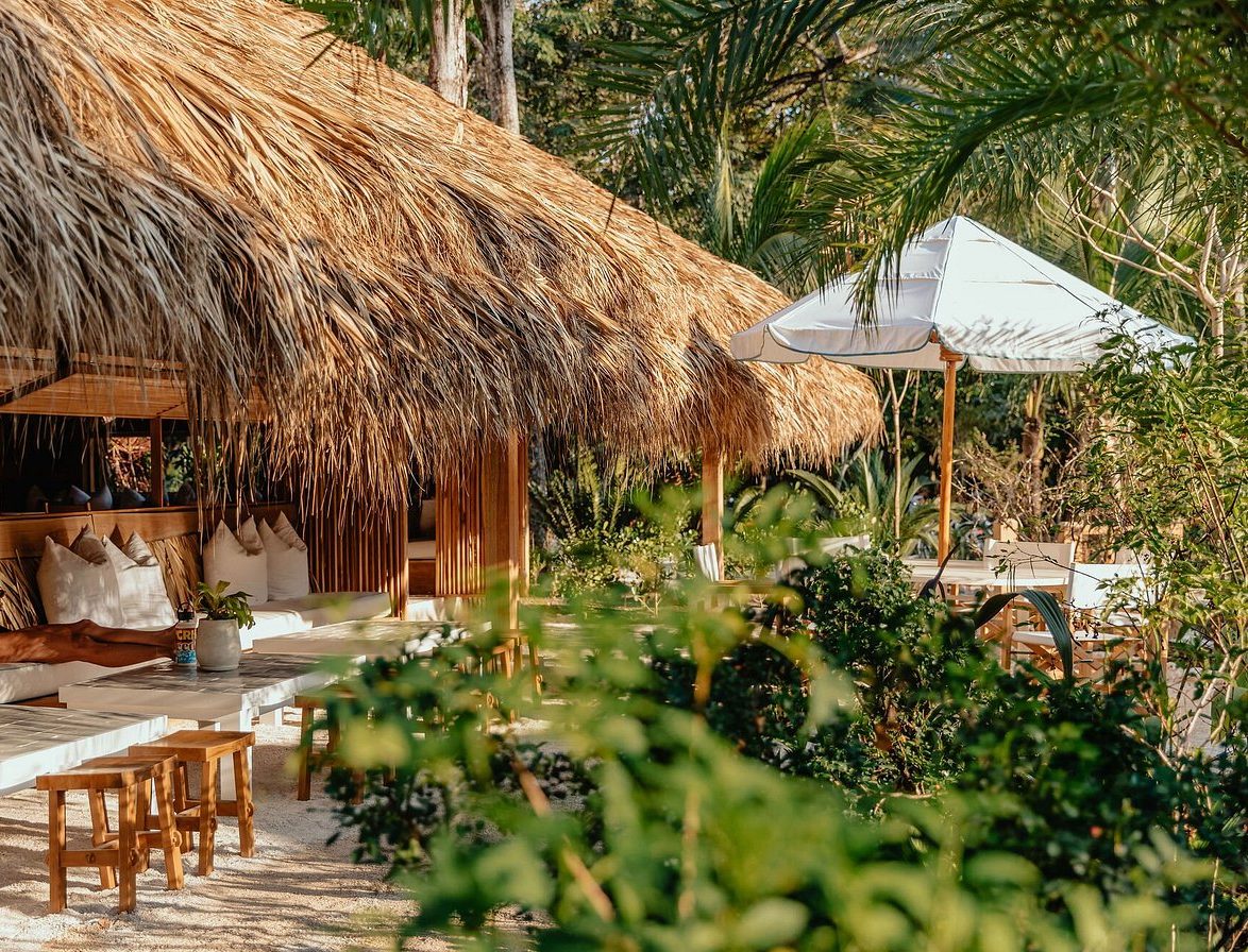 The beach house bar of Hotel Fermata, a luxury boutique hotel in Nosara, Costa Rica
