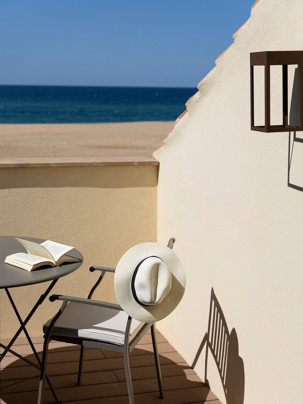 The balcony of Hotel Le Dune Piscinas, a luxury boutique hotel in Sardinia, Italy