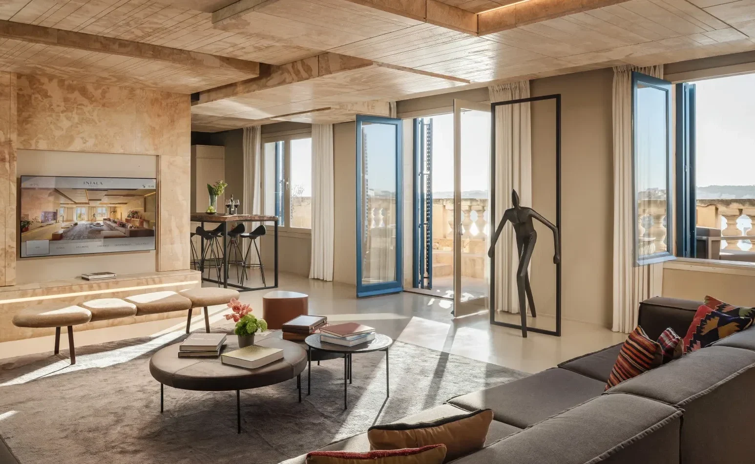 The guest room of Iniala Harbour House, a luxury boutique hotel in Valletta, Malta