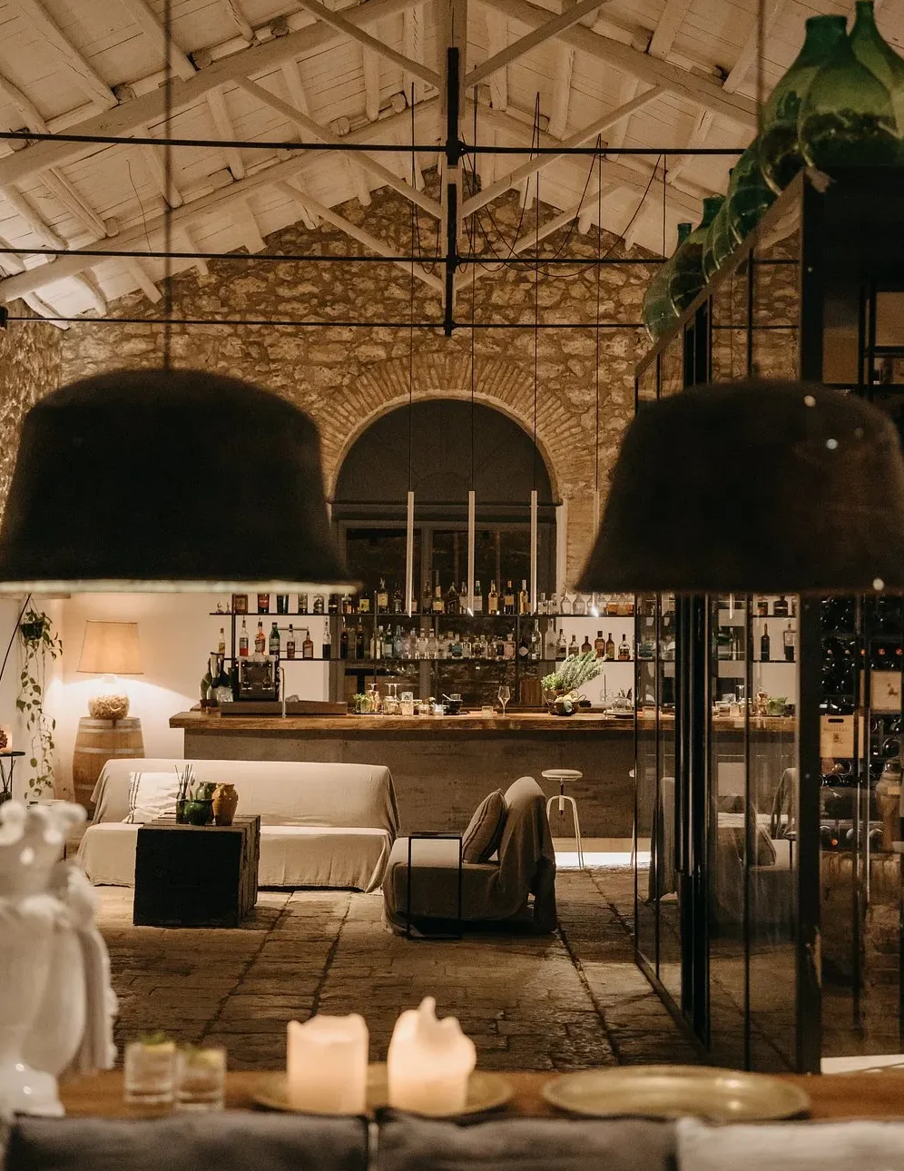 The lounge of Susafa, a luxury boutique hotel in Sicily, Italy