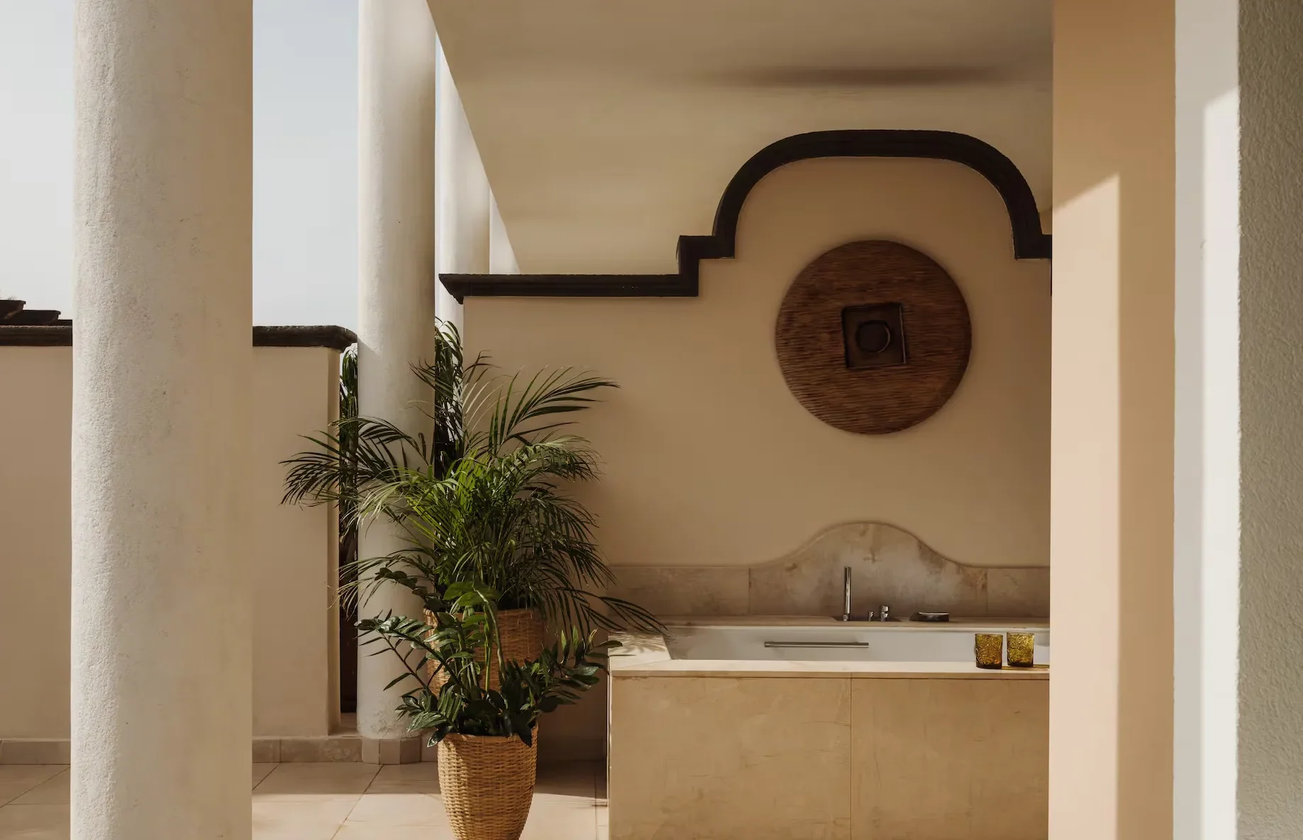 The outdoor bath tub of Gran Meliá Palacio de Isora, a luxury boutique hotel in Tenerife, Spain