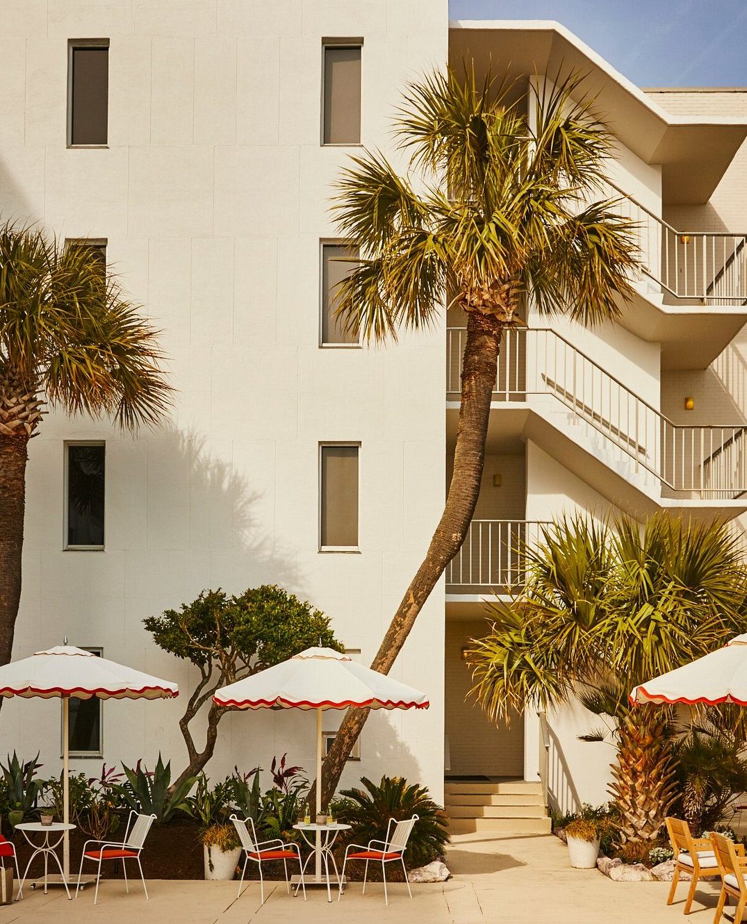 The facade of Trailborn Surf & Sound, a cool new boutique hotel in Wilmington, North Carolina
