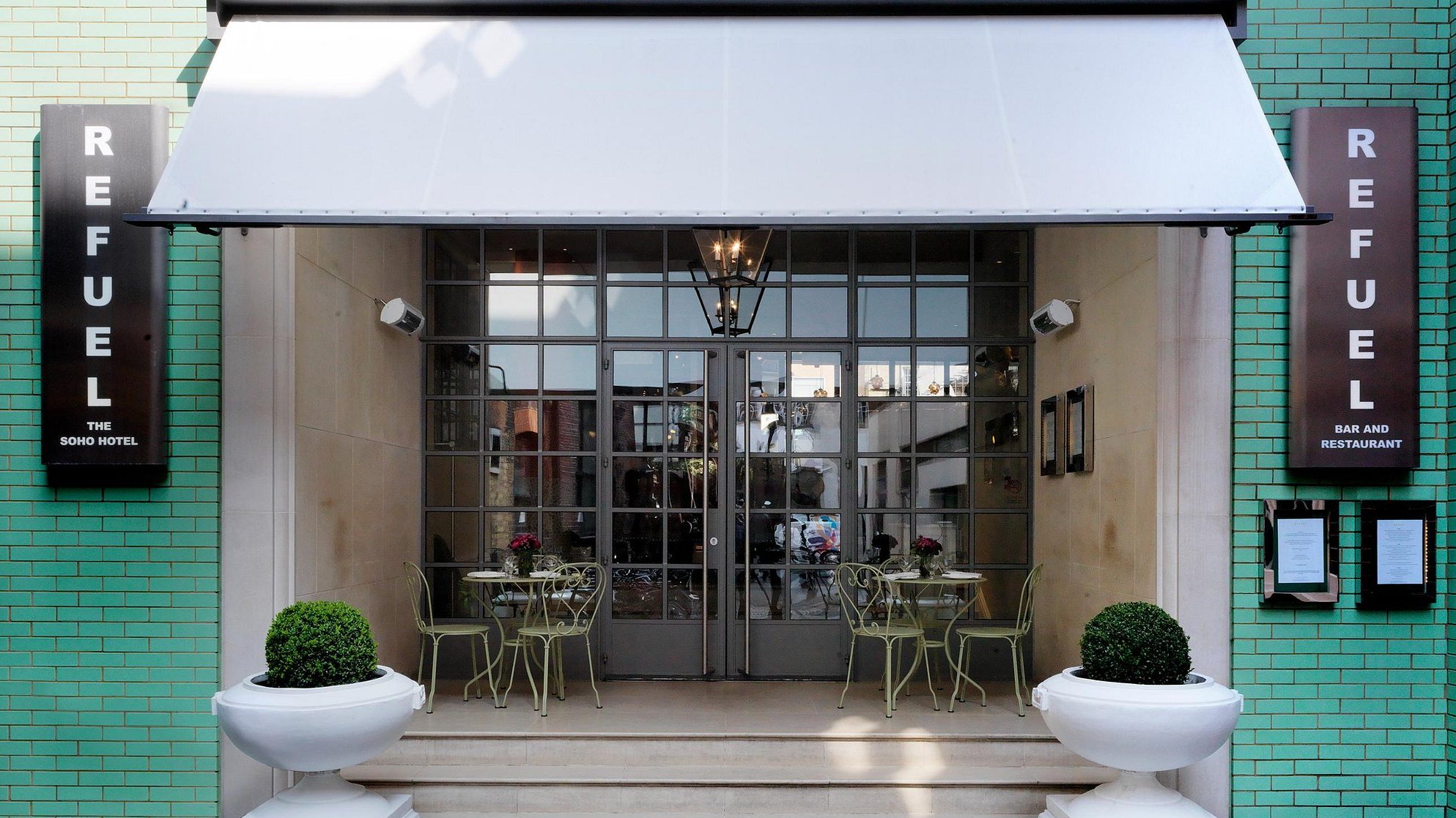 The restaurant of The Soho Hotel, a luxury boutique hotel in Soho, London