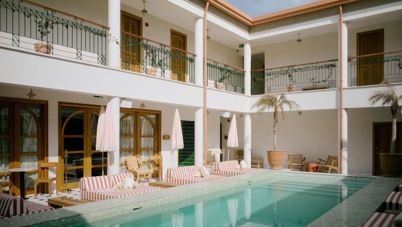 The outdoor pool of The Agora Hotel, a small luxury boutique hotel in Cyprus