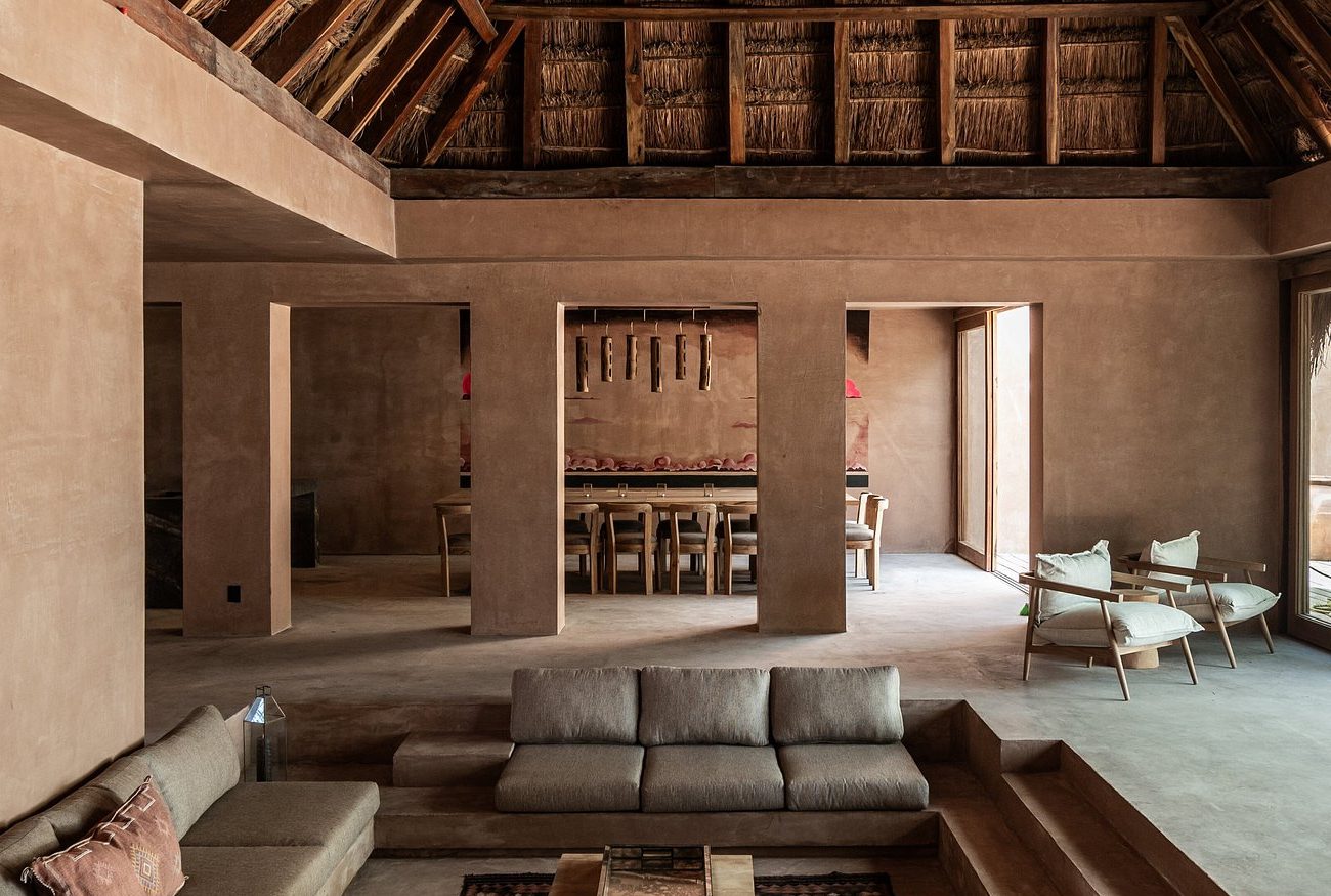 The lobby of XELA Tulum, a luxury boutique hotel in Tulum, Mexico